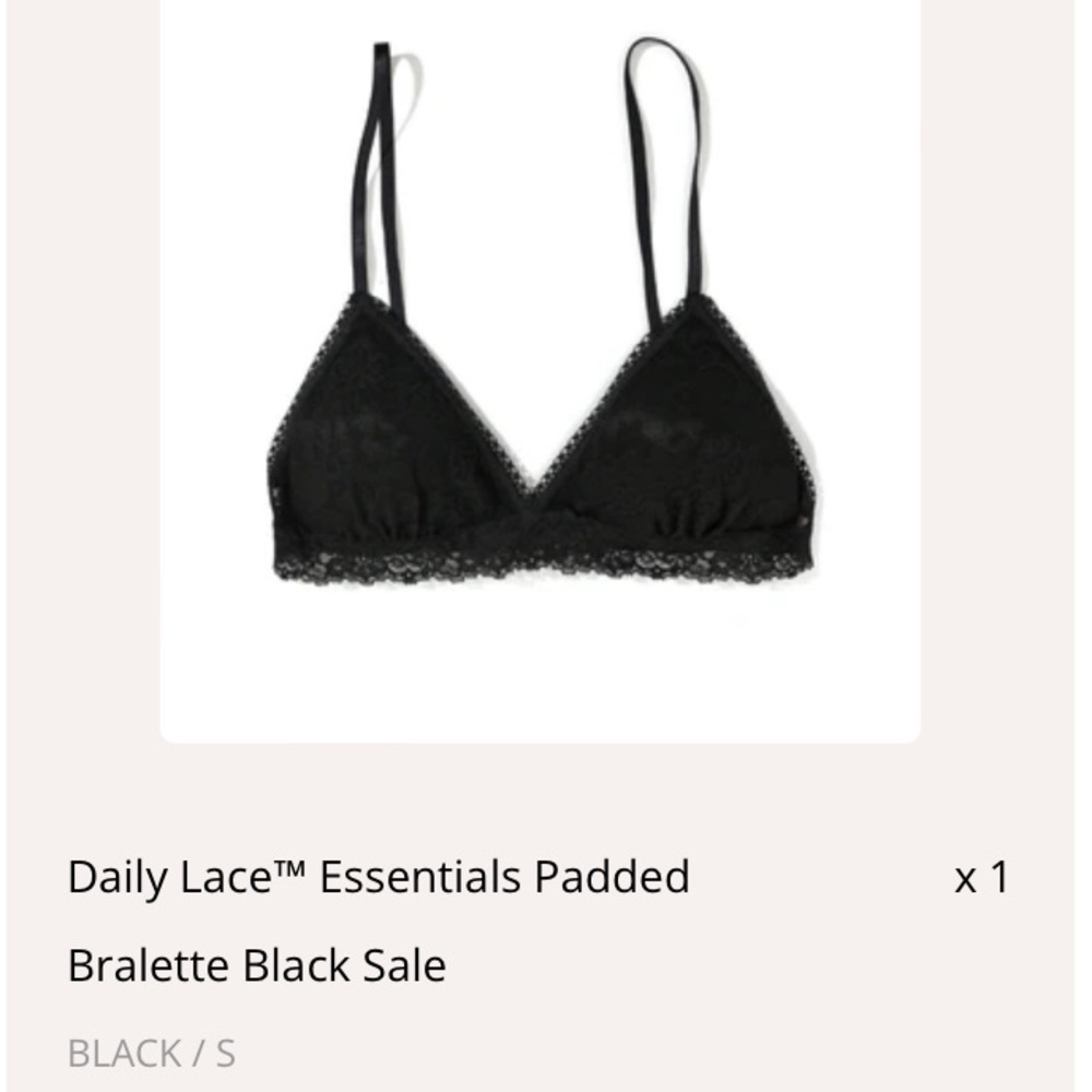 Hanky Panky black lace triangle bralette padded